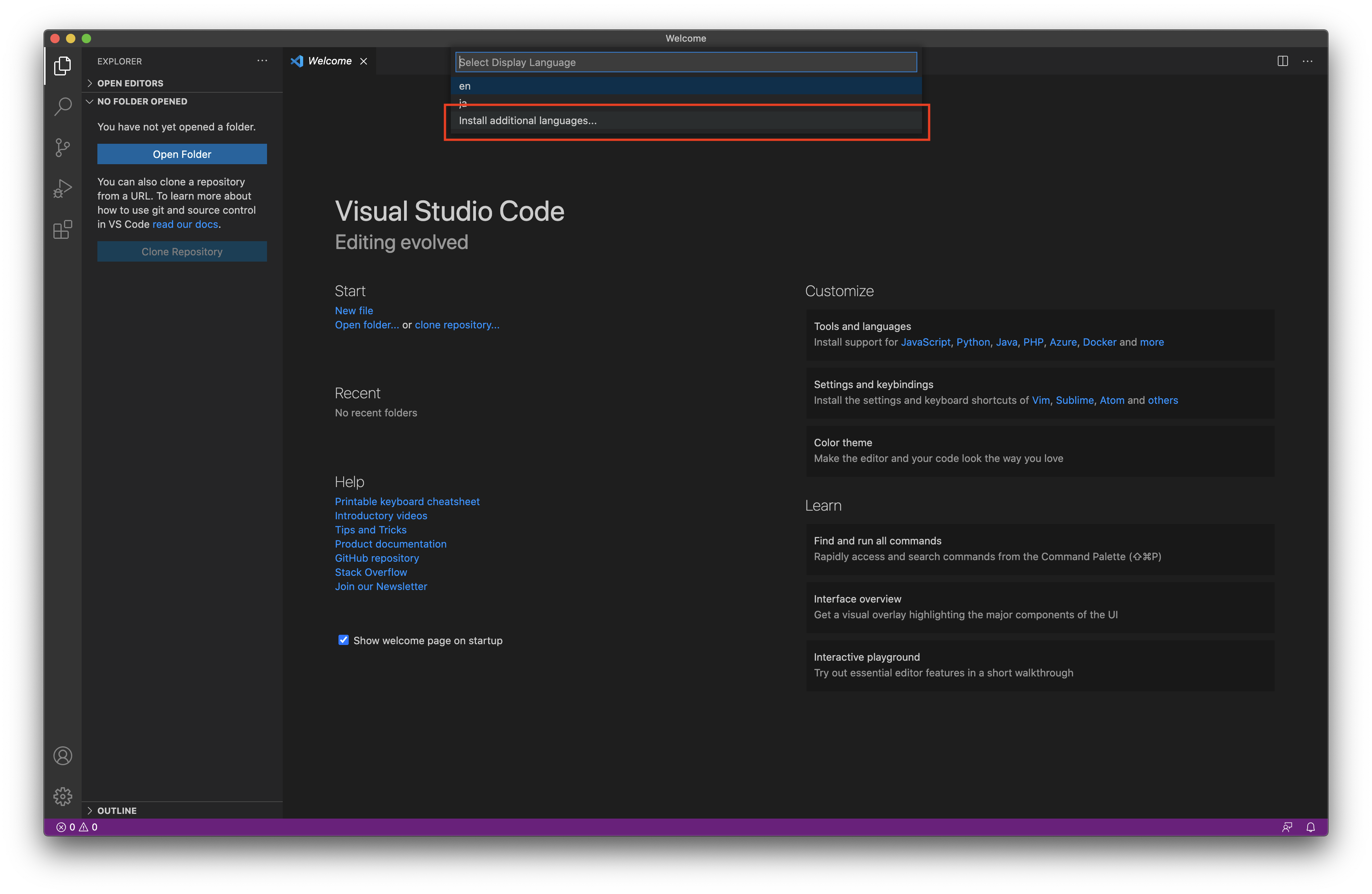 vscode Install additional Languages