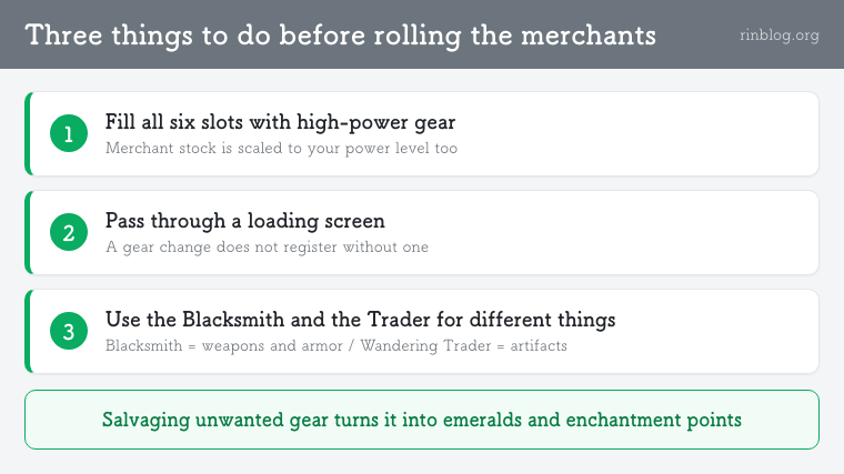 Minecraft Dungeons: three things to do before rolling the merchants